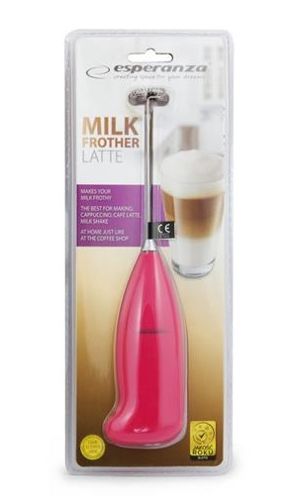 RUČNÝ PENIČ MLIEKA Esperanza LATTE PERFEKTNÁ PENA KÁVA Červená