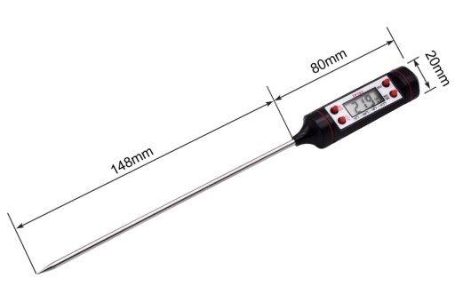LCD KUCHYNSKÝ TEPLOMER SONDA NA MÄSO VÍNO