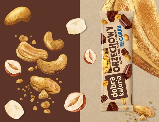 Fit zdravá tyčinka orech horká čokoláda banán 0 cukru Good Calorie