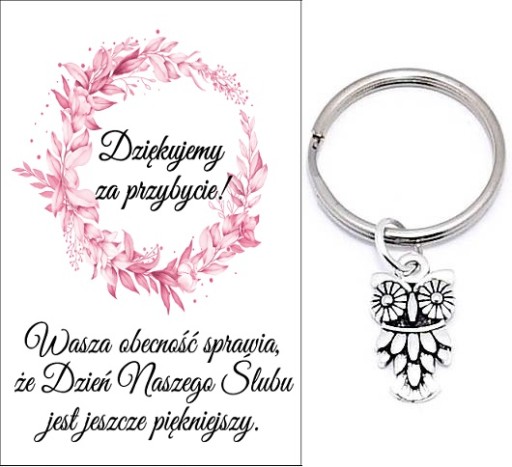 ĎAKUJEME HOSTÍM DARČEK SVADOBNÝ SVADOBNÝ SVADOBNÝ SOVA KĽÚČOVKA SPOMIENKY