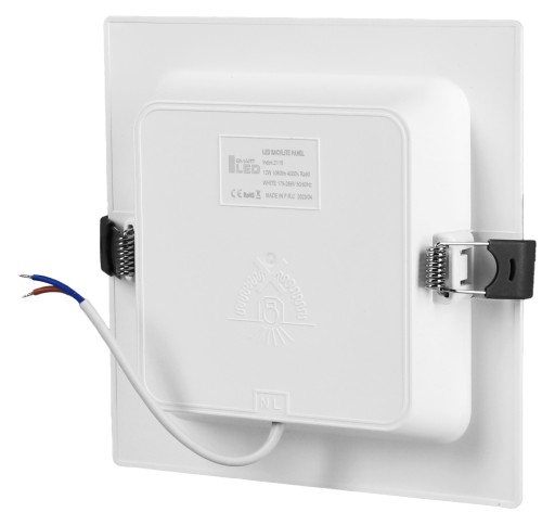 LED stropný panel, zapustený, pod omietku, štvorcový, 18 W, nebliká, CCD