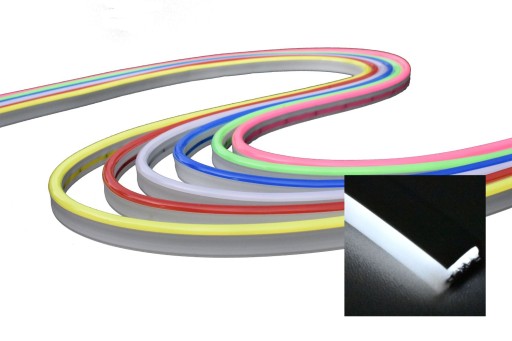 Studená biela LED neónová 12V FLEX 6x12 mm IP67 - 1 meter