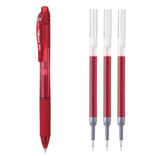 Pentel červená stierateľná jemná linka 1 ks ČERVENÁ