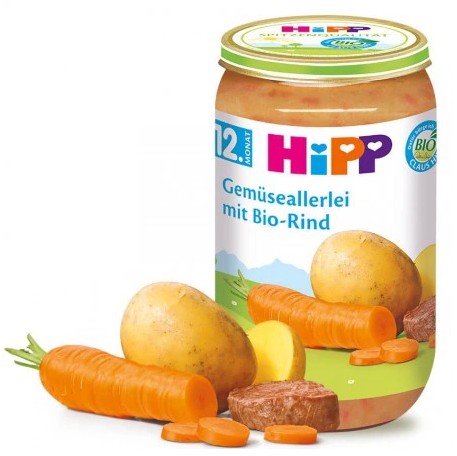 Hipp Bio večera Maslová zelenina Sladké zemiakové kura 12m 250g