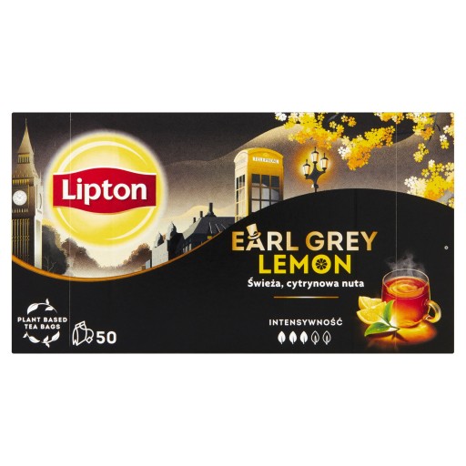 Lipton EARL GREY LEMON čierny expresný čaj 50 sáčkov 100g