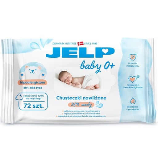 Vlhčené obrúsky 98% VODA PRE BOJČATÁ 0+ JELP 72KS NOVINKA