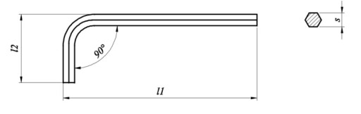 Imbusový kľúč, 3 mm imbusový kľúč, typ L, 100 kusov