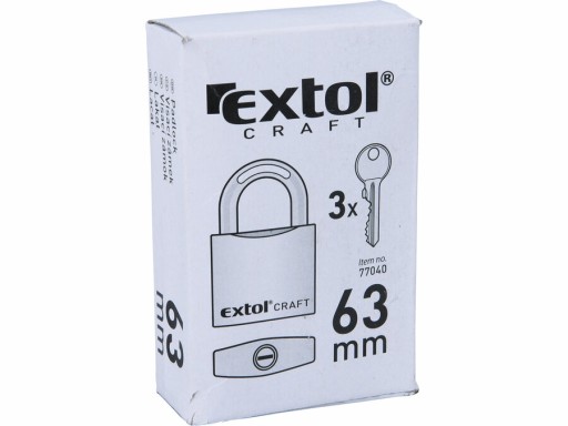 EXTOL LIATINOVÝ visiaci zámok s 3 kľúčmi 63mm 400g