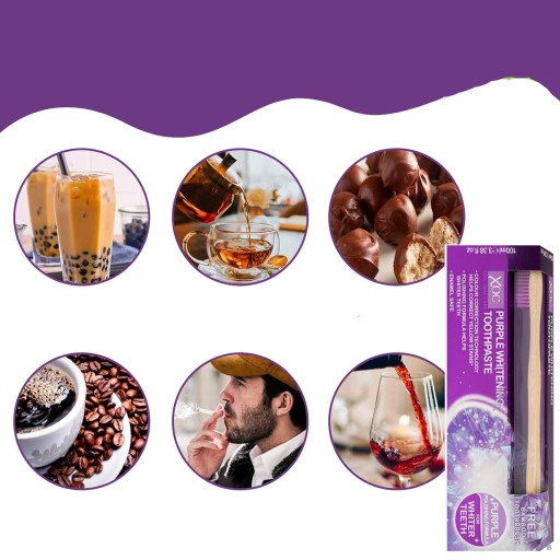 Bieliaca zubná pasta PURPLE + Bamboo Toothbrush z Anglicka 100ml