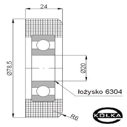 KOLESO Plastový valček 78,5mm na brány