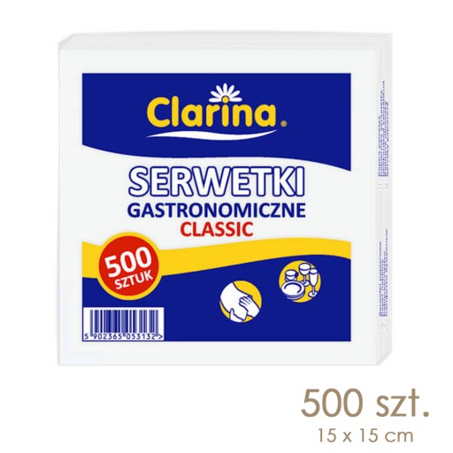 Gastronomické obrúsky, biele, 15 x 15 cm - 500 ks