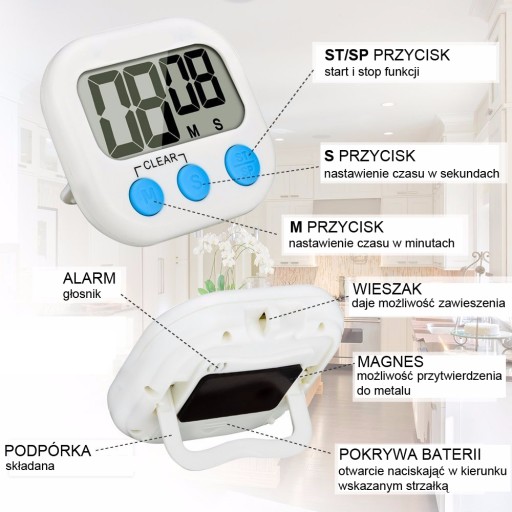 DIGITAL TIMER STOPKY TIMER LCD MAGNET JS-118 n