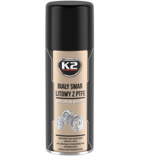 K2 BIELY LÍTIOVÝ TUK S TEFLÓNOVÝM PTFE SPRAY ochranou W121 400ML