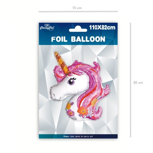 Jednorožec fóliový balón, farebný narodeninový balón 105x87 cm
