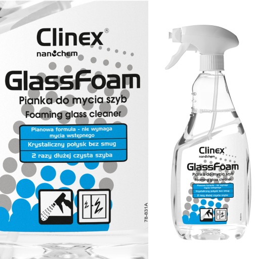 Clinex Glass Foam - Pena na čistenie skla - 650 ml