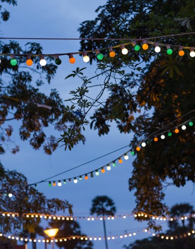 E27 2W ORANŽOVÁ LED ŽIAROVKA na girlandy, 5 ks