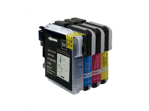 4X LC1100 LC980 ATRAMENTY PRE BROTHER DCP-145C DCP-165C DCP-375CW DCP-195C KPL