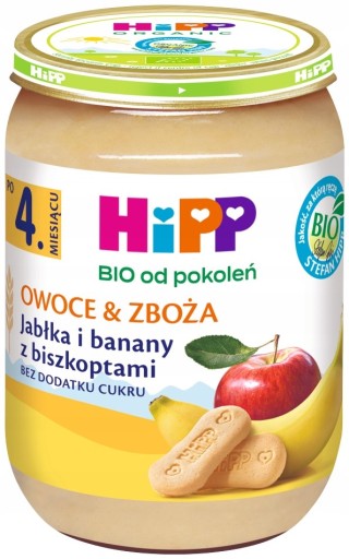 HiPP BIO jablko banán a piškótový dezert 4m+ 190 g