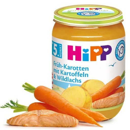 HiPP BIO Mladá mrkvička so zemiakmi a divokým lososom