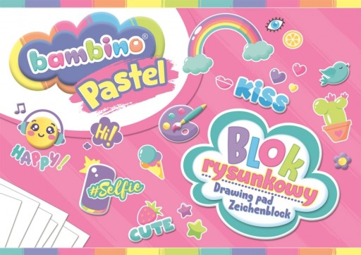 A4 20k kresliaci blok, biely pastel Bambino