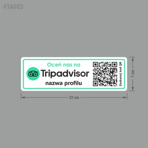 Ohodnoťte nás na Tripadvisore QR – nálepka 7x22