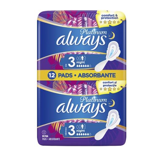 Hygienické vložky Always Platinum Ultra Night s krídelkami