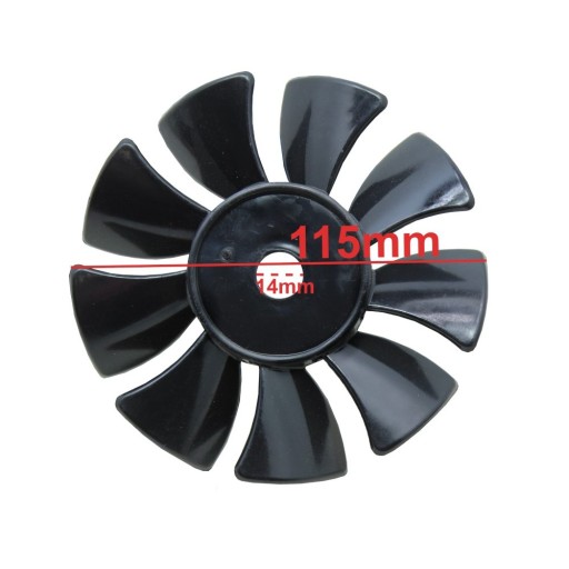 Bezolejový ventilátor motora kompresora, 14mm, smer otáčania vľavo