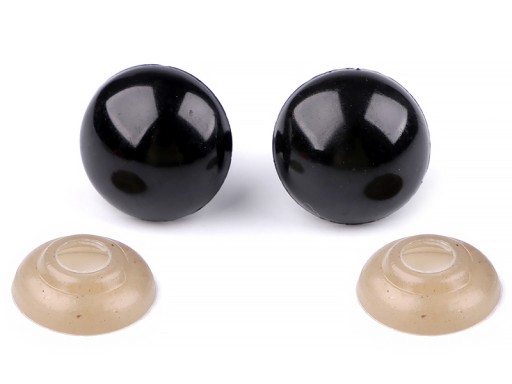 10x Bezpečnostné upínacie oká PRE HRAČKY OČI ČIERNA 18 mm