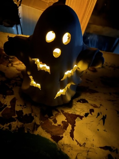 LAMPION Ghost keramika Halloweensky STOJAN NA SVIEČKU 20CM