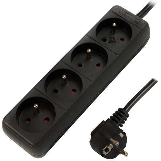 PREdlžovací kábel NAPÁJACÍ PÁS HRUBÝ KÁBEL UZEMNENIE 4 ZÁSUVKY 1,5m 3x1,5mm