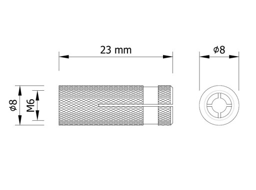 1x Mosadzná rozperná kotva m6 x 25 mm