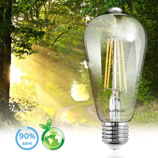 E27 EDISON ST64 LED žiarovka 8W = 60W 4000K Neutrál FILAMENT DEKORATÍVNE RETRO