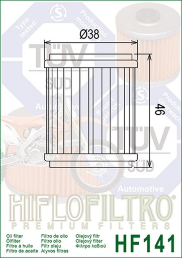 HIFLOFILTRO HF141 OLEJOVÝ FILTER