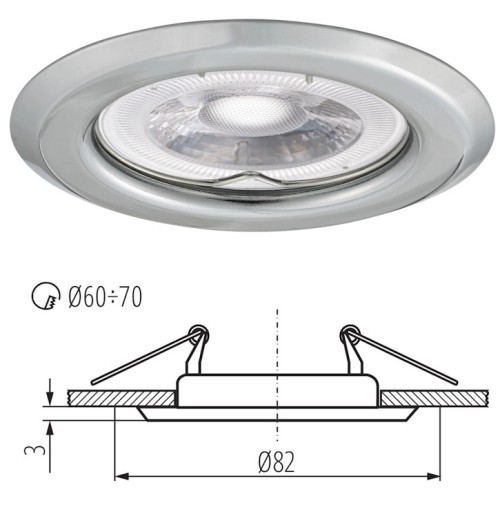 Kanlux LED stropné očko Dekoračný bodový krúžok ARGUS 10W Chrome