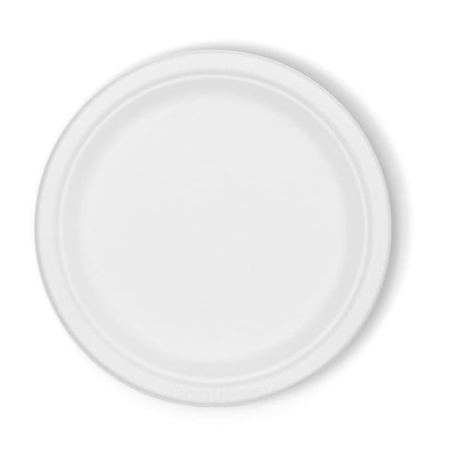Okrúhle pláty z cukrovej trstiny 23 cm, 50 kusov