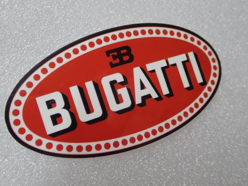 NÁLEPKA S LOGOM BUGATTI SUPERCARS 9,1 x 4,6 cm