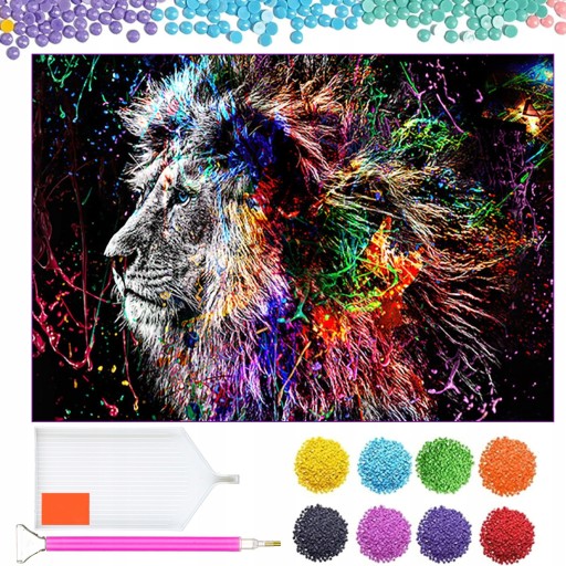 DIAMANTOVÁ VÝŠIVKA Diamantová maľba Diamantová mozaika 5d pre deti Lion