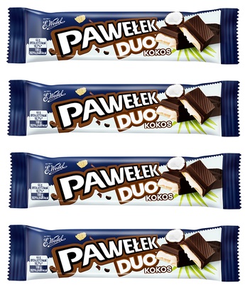 4x 44g WEDEL Pawełek Duo Kokosová tyčinka