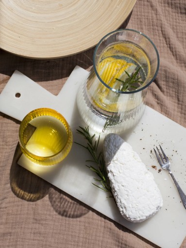 Karafa z rebrovaného skla, priehľadná, 1l