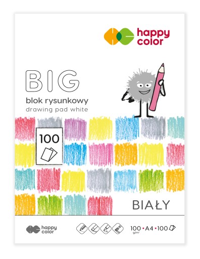 BLOK NA KRESLENIE BIELY VEĽKÝ A4 100 LIST 100G HAPPY FARBA