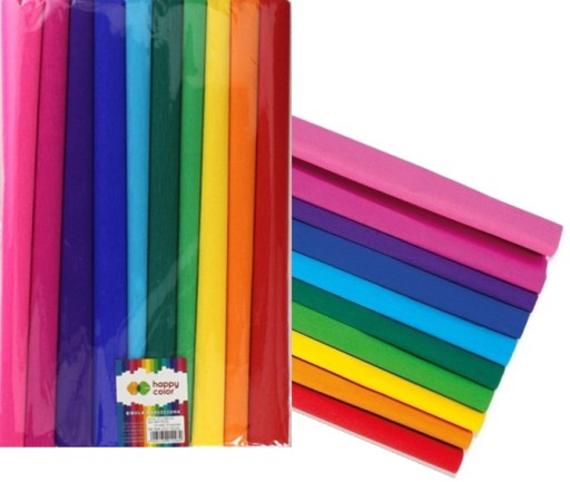 Krimpovaný hodvábny papier HAPPY COLOR 25X200 Rainbow mix