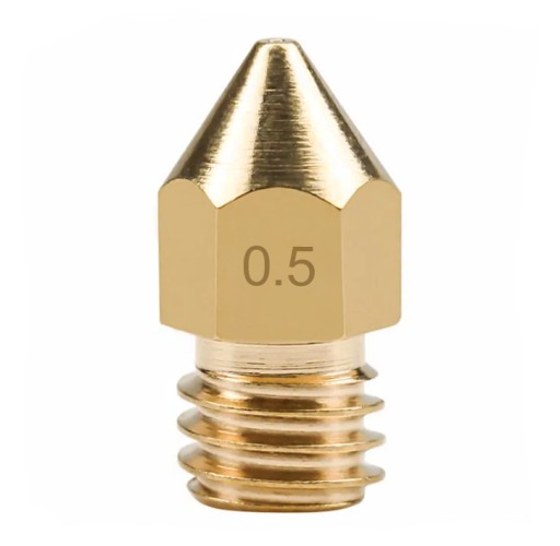 5 x mosadzná tryska MK8 0,5 mm 1,75 mm M6 Creality Ender 3 Pro V2 Set