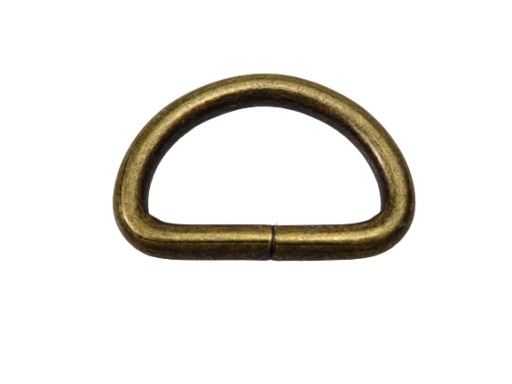 Koženkový polkruh 25 /15/ 4 mm 1 ks staré zlato
