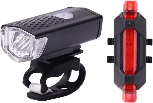 Sada predných a zadných bicyklových svetiel USB