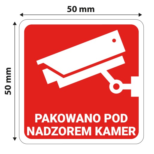 Etikety boli balené pod kamerovým dohľadom, 50x50, 500 ks