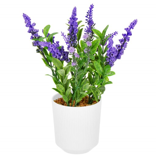 UMELÁ LEVANDUĽA V HRUBOM ČRENÁRE, UMELÉ KVETY 26 cm AKO ŽIVÝ KVETINÁČ