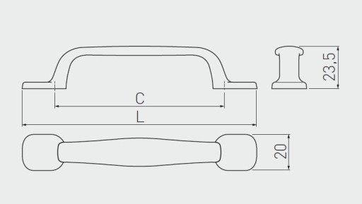 RETRO UZ-12 úchytka nábytková 96mm RETRO matná čierna
