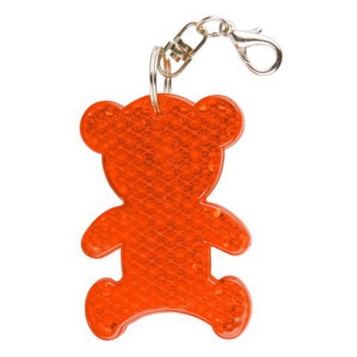 Reflexná kľúčenka Medvedík, oranžová, detský ruksak