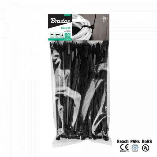 SVORKA SVORKA PÁSKA KABELOVÁ 3,6x250mm VIAZAČKA ČIERNA