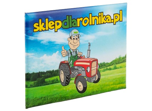 HORIZONTÁLNY MAGNET 78x53 LÚKA S LOGOM predajňa FARMÁR